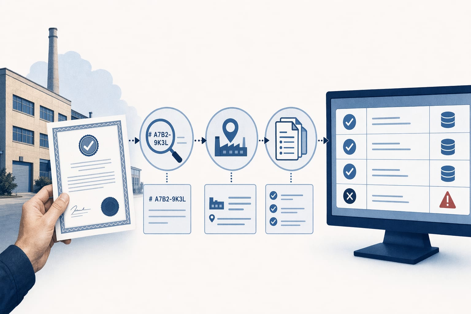 Illustration: verifying Fair Trade certification claims through audit documentation and registry lookups