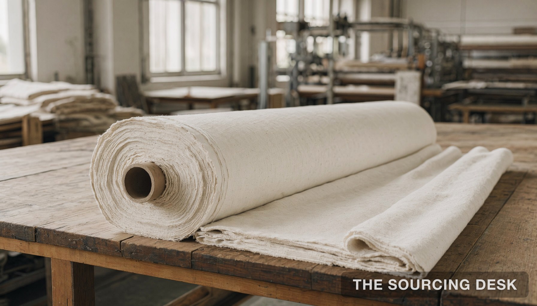 Cotton yarn spools at a Tirupur knitwear mill, India